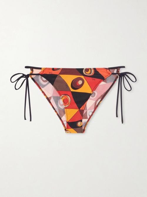 Printed Bikini Briefs - Orange