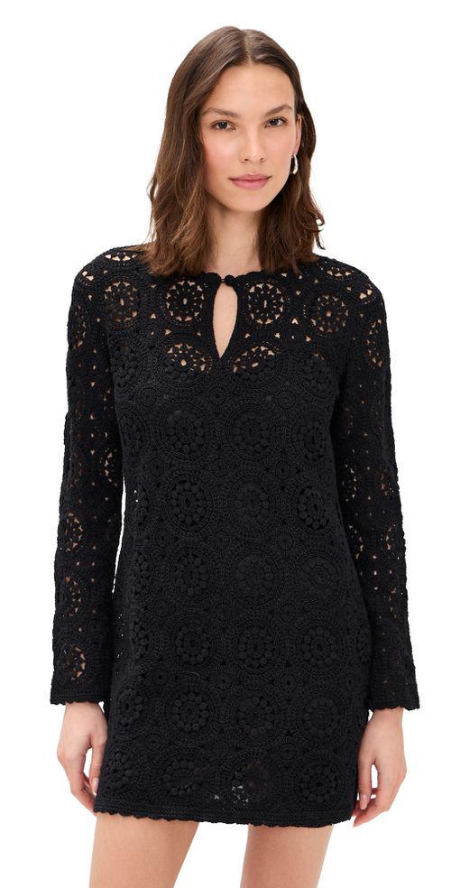 The Crochet Keyhole Dress Black