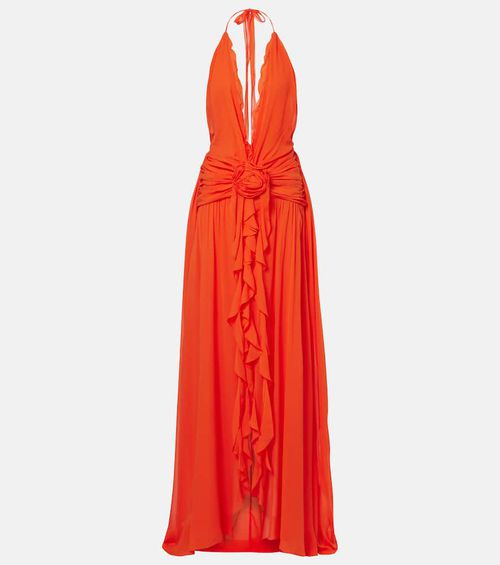 Ruffled georgette gown