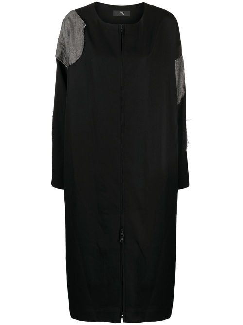 Zip-up wool dress - Black