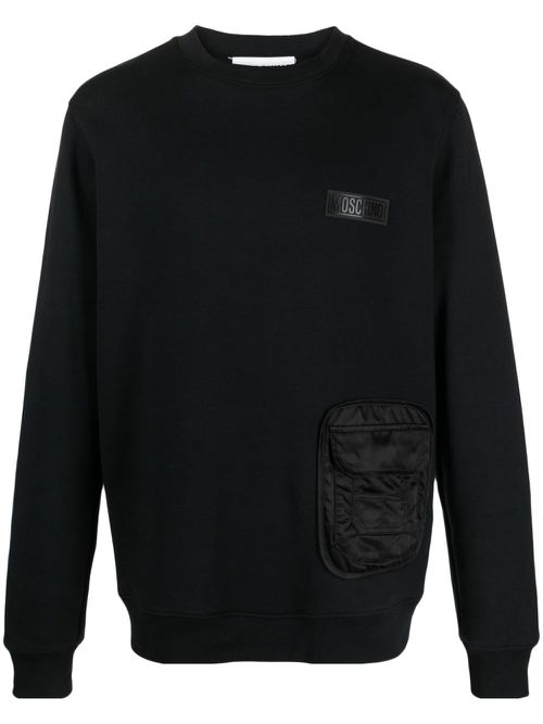 Cargo cotton sweatshirt - Black