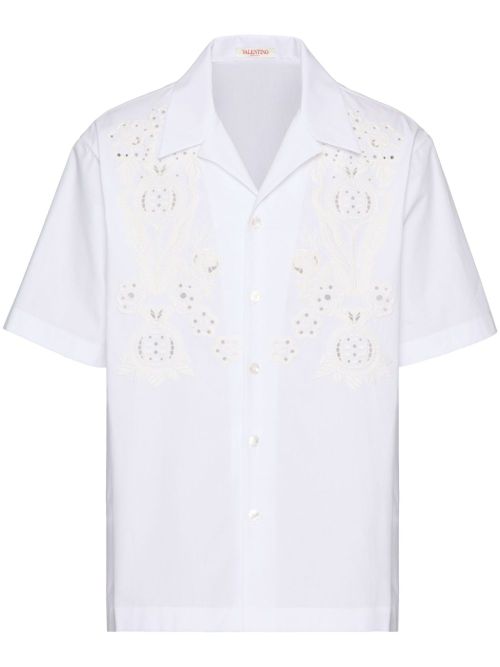Embroidered cotton shirt - White