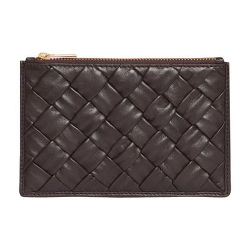 Woven leather coin purse