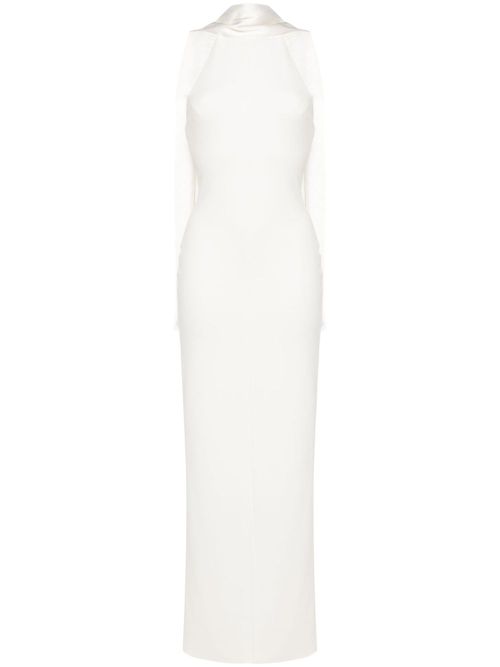 Dahlia crepe column gown - White