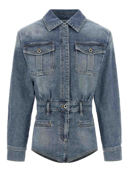 Rhinestone Denim Jumpsuit