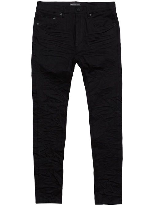 Crinkled slim-cut jeans - Black