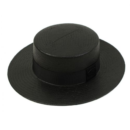 Black Flat Long Panama Hat Panama Hat