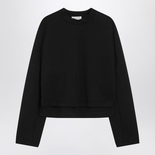 Moncler X Edward Enninful Black Sweatshirt With Asymmetric He