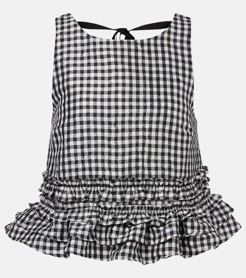 Gingham ruffled top