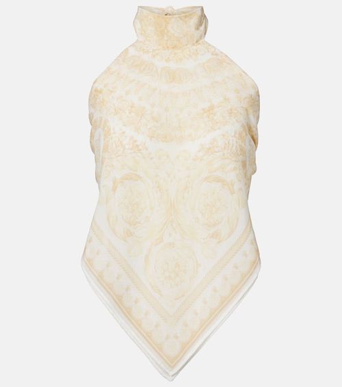 Printed halterneck georgette top