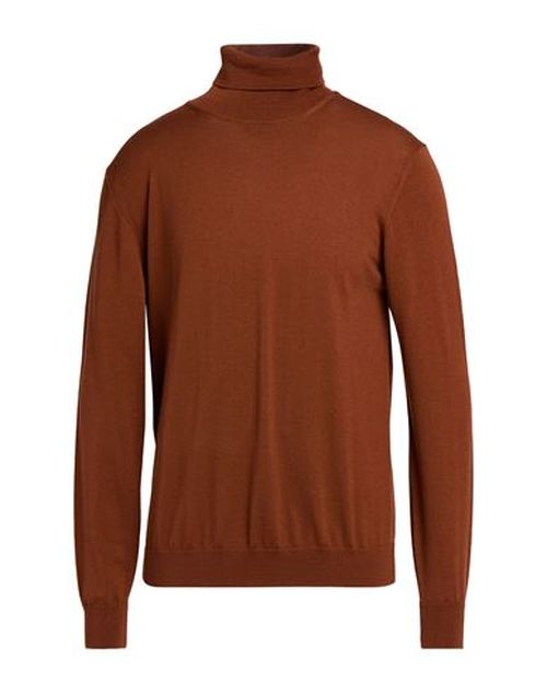 Man Turtleneck Camel Size L Merino Wool