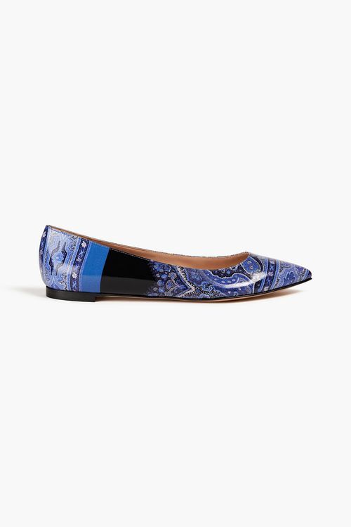Printed point-toe flats - Blue - EU 34.5