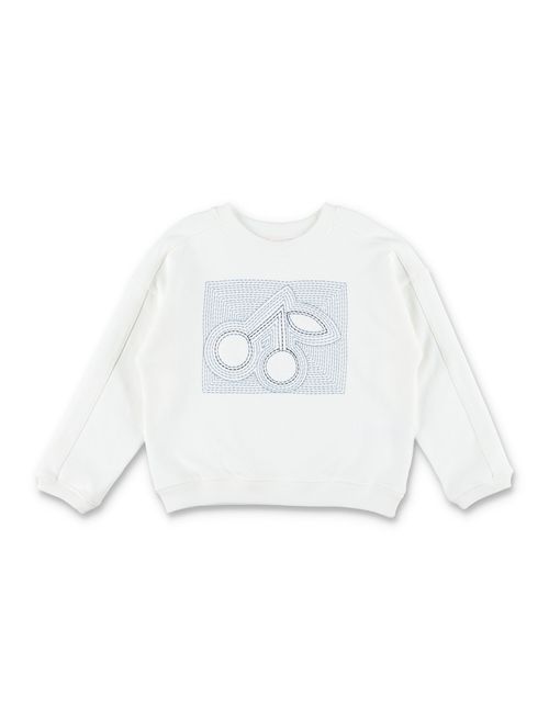 Girls' Mini Soft Organic Cotton Fleece Top with Cherry Embroidery