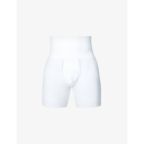 Mens White Ultra-Sculpt Shaping High-rise Slim-fit Stretch-cotton Boxers 
