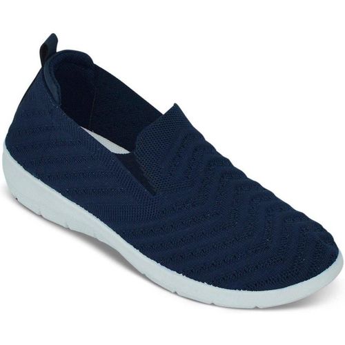 Wide EE Fit Slip On Shoes Knit Fabric Trainers with Flexisole