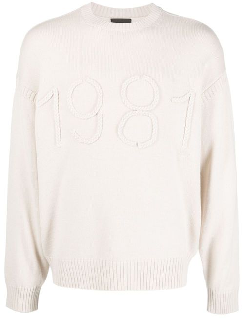 Braided-1981 knitted jumper - Neutrals