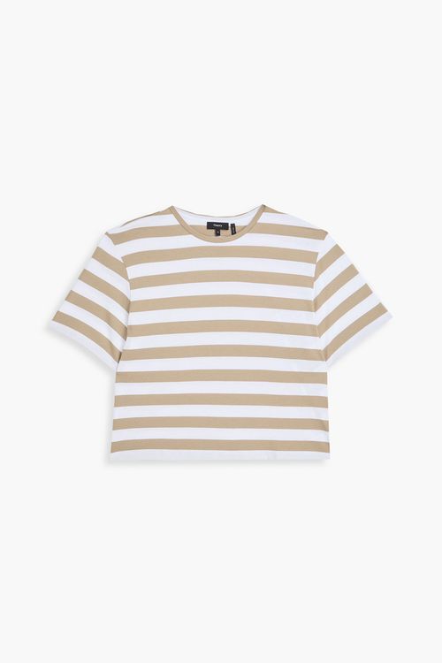 Striped Pima cotton-jersey T-shirt - Neutral - XL