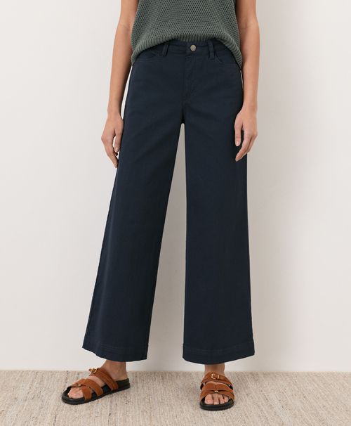 Women's Midnight Blue Stretch Twill Wide Leg Pant X