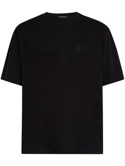 Embroidered-monogram t-shirt - Black