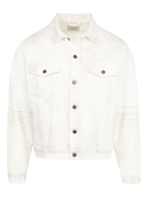 Distressed denim jacket - White