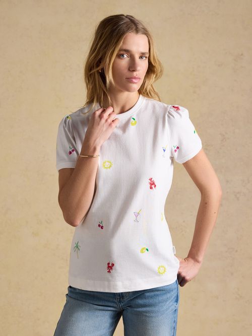 Erin White Summer Icons Printed Short Sleeve Jersey T-Shirt