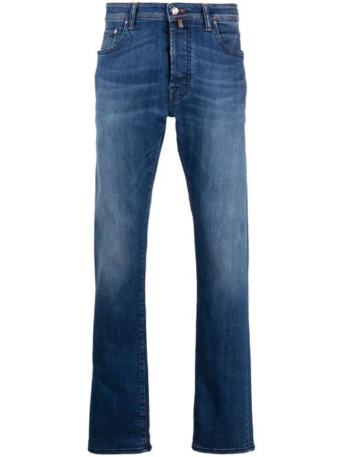 Low-rise straight-leg jeans - Blue