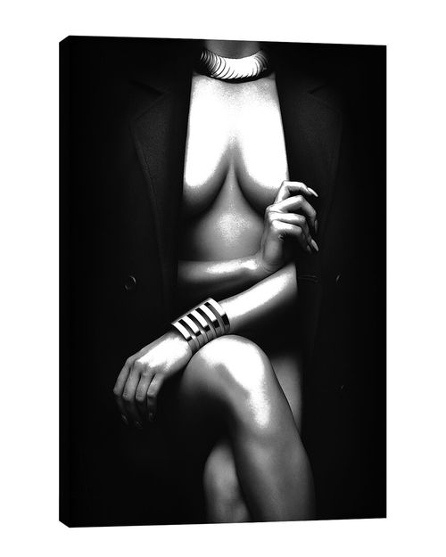 Nude Woman With Jacket 1 By Johan Swanepoel Wall Art