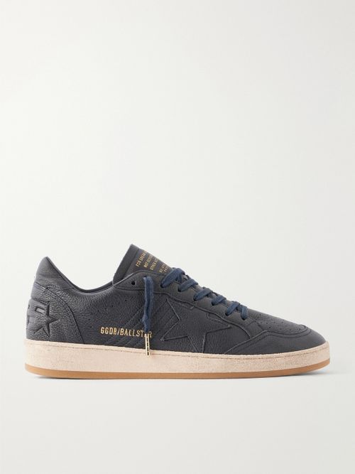 Ball Star Distressed Leather Sneakers