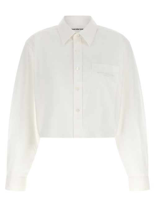 Cotton Cropped Shirt — white