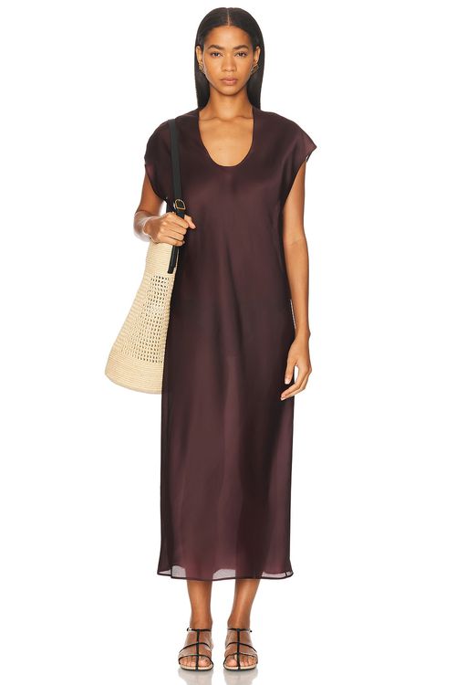 KHAITE Darby Dress in Almandine - Brown.  XS also in