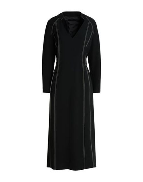 Elena Mirò Woman Midi dress Black Size 14 Polyester, Elastane