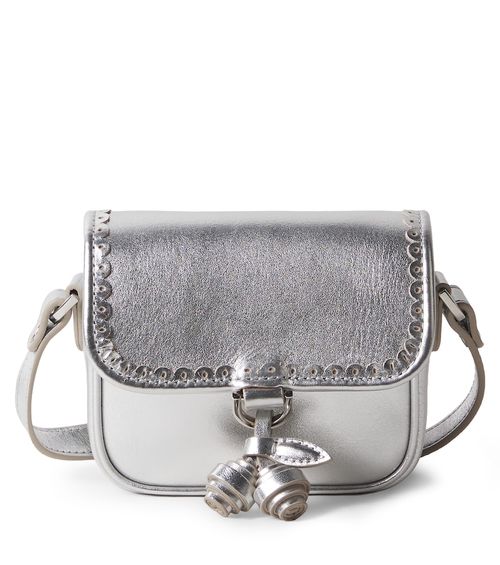 Metallic leather crossbody bag