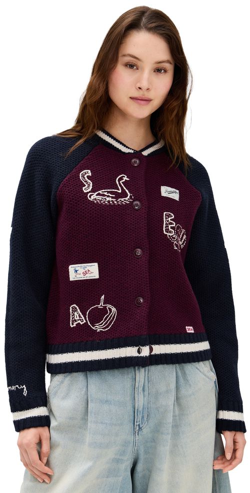 Archer Varsity Knit Cardigan Navy