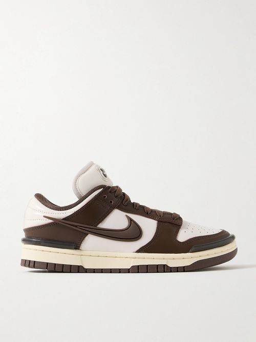 Dunk Low Twist Rubber-trimmed Leather Sneakers - Brown