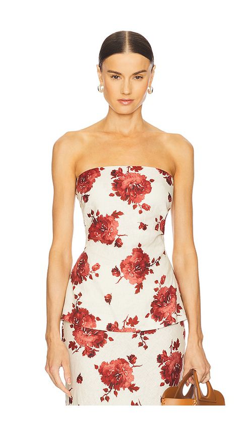FAITHFULL THE BRAND Alexa Top in Beige,Red. -  XL also in L, M