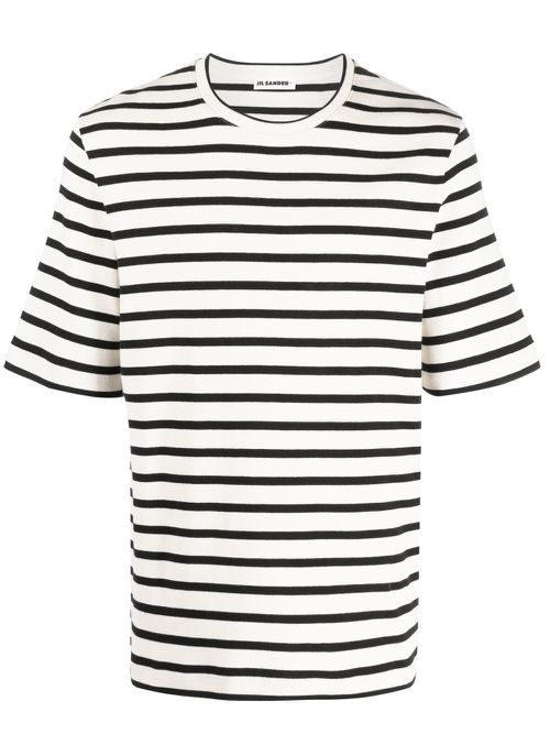 Stripe-print short-sleeved T-shirt - Neutrals