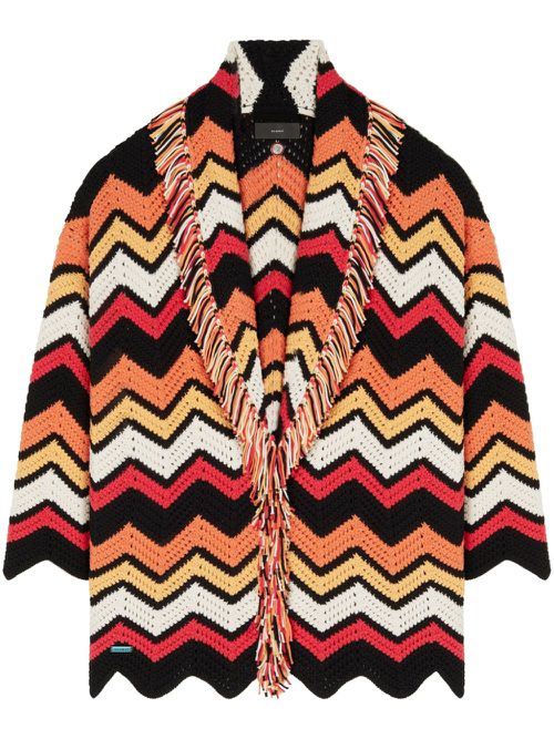 Kaleidoscopic chevron knit cardigan - Orange
