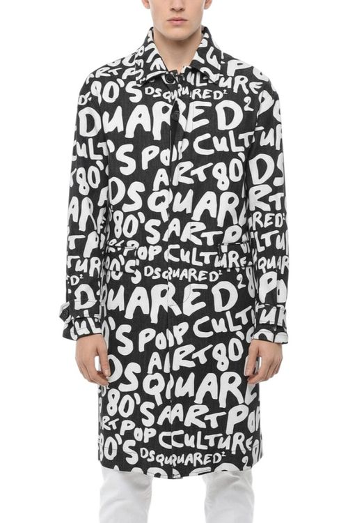 Black Logo Trench Coat