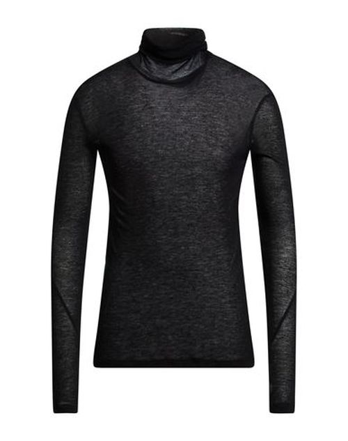 Man Turtleneck Black Size 42 Viscose, Virgin Wool