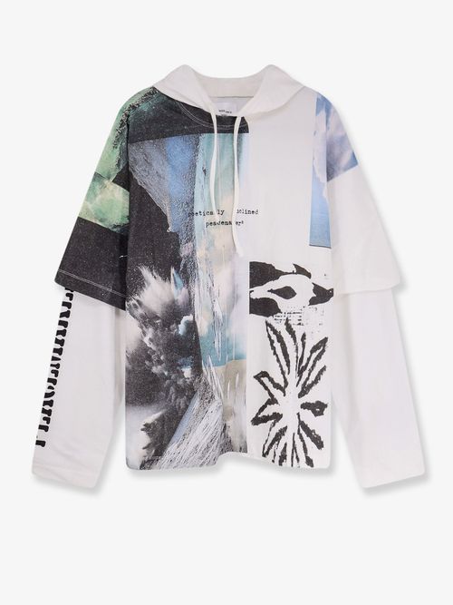 Collage-Print Cotton Sweatshirt — White