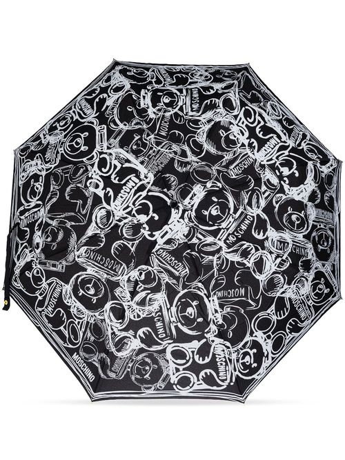 Teddy bear-print umbrella - Black