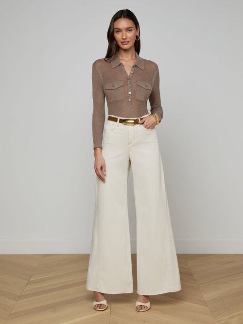 Beau Wide-Leg Jean In Macadamia
