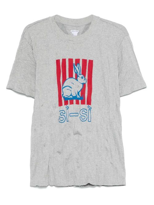 Graphic Rabbit-Print Crushed Cotton Jersey T-Shirt