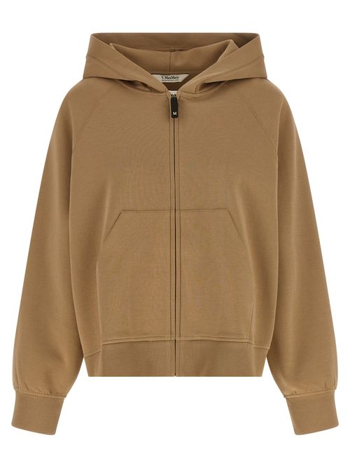 Cotton-Blend Hoodie — Beige