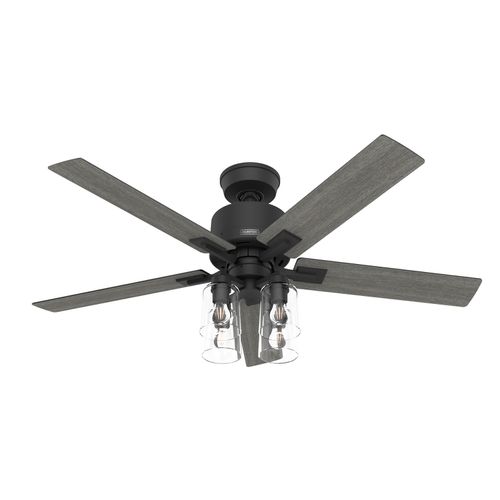 Matte Black 52"Ceiling Fan from the Techne Collection