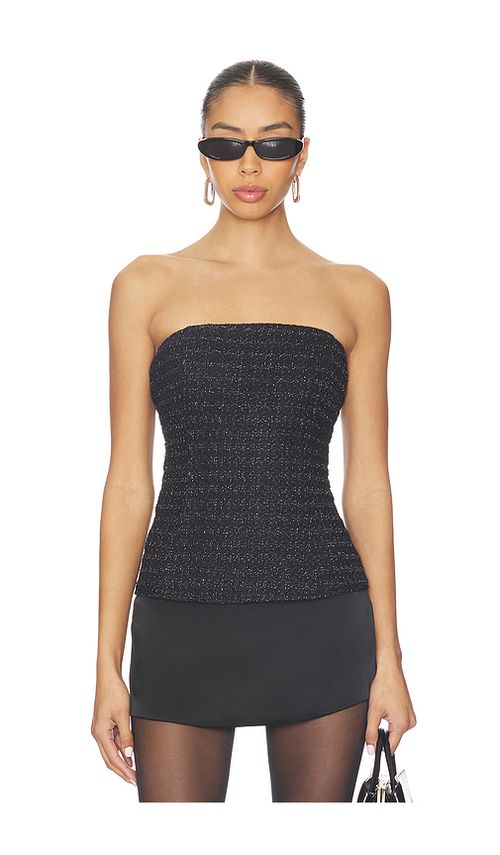 MORE TO COME Camince Strapless Top in Black. L. Also in XXS, XS, S