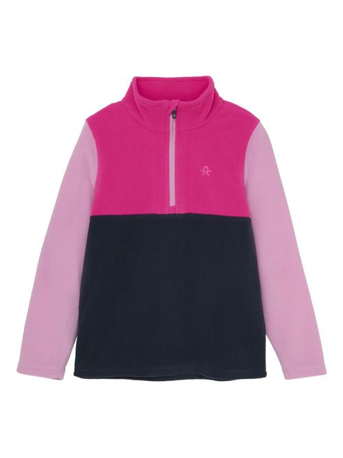 Colour-block fleece pullover - Pink