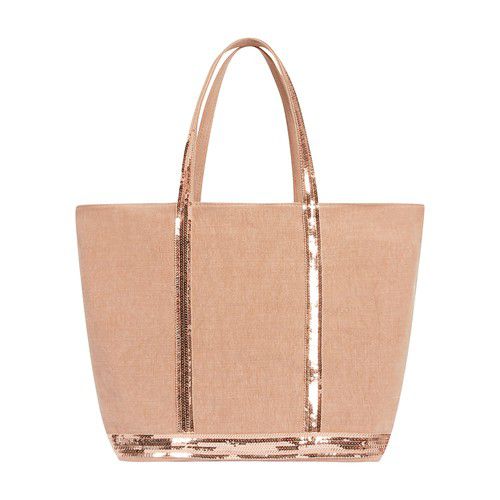 Linen L cabas tote bag