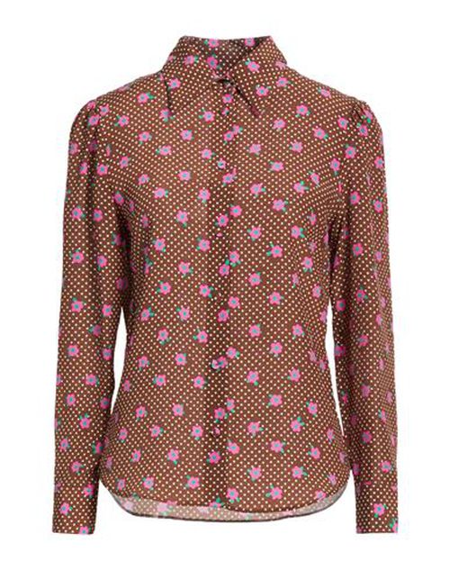 Woman Shirt Brown Size 0 Silk