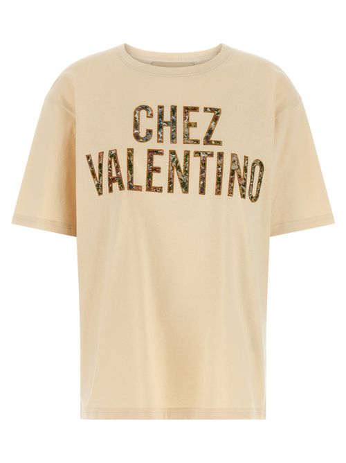 Logo-Embroidered Cotton T-Shirt — Beige